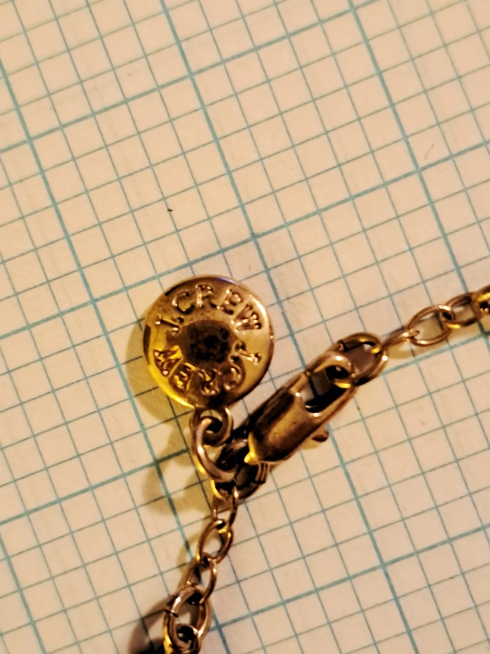 J. Crew Gold-Tone Chain Station Necklace with Black Gem Accents